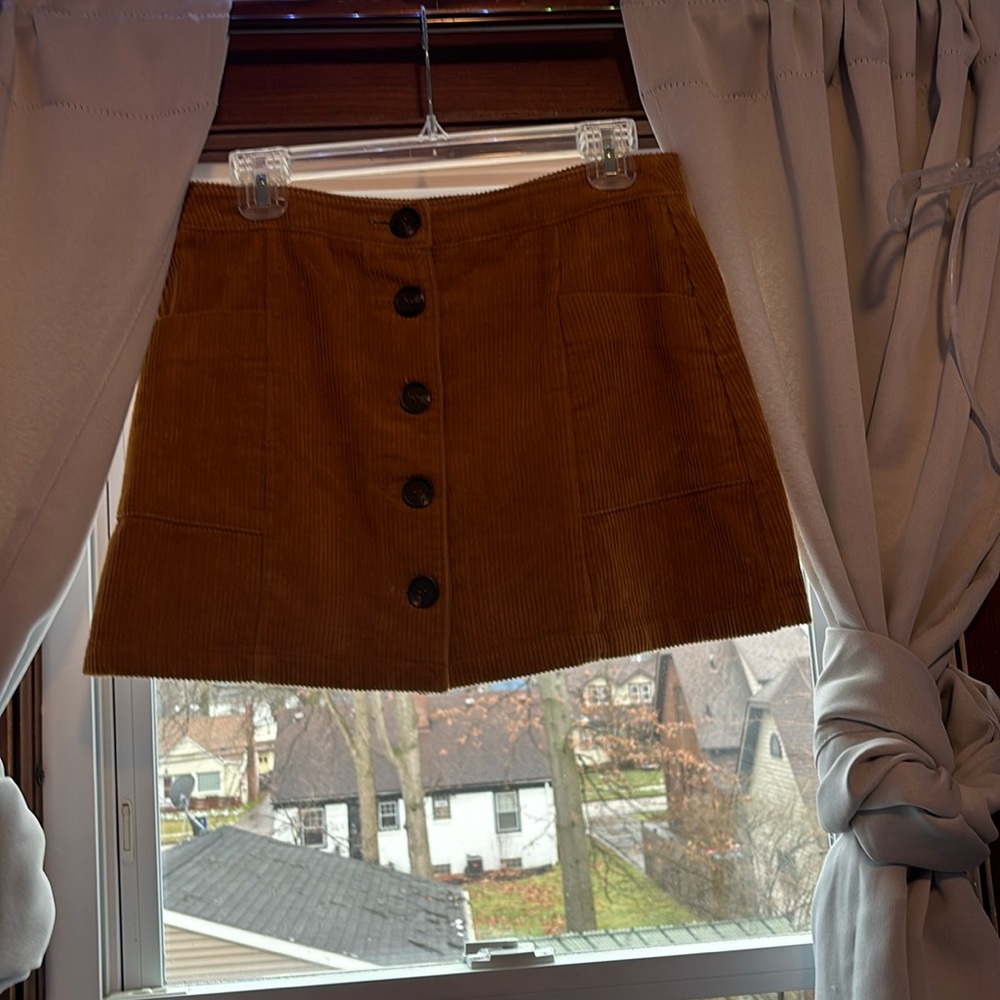 tan corduroy skirt